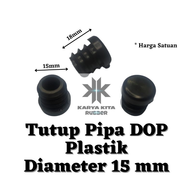 Tutup Pipa DOP Plastik 15mm Alas Kaki Meja Kursi Rak Pipa Besi Bulat