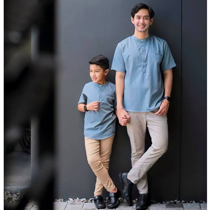 BAJU KURTA KEMEJA KOKO KEMKO PASANGAN COUPLE ANAK AYAH LENGAN PENDEK TERBARU ORIGINAL AGERA