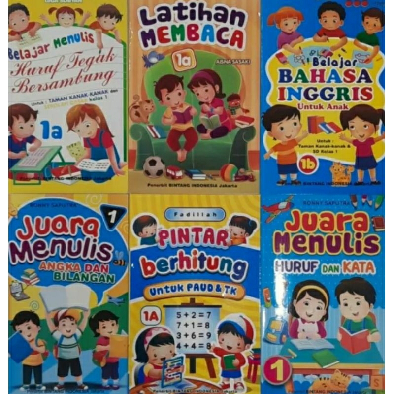 PAKET LENGKAP ISI 6 BUKU - BUKU ANAK TK PAUD EDUKASI BELAJAR - BUKU PAUD