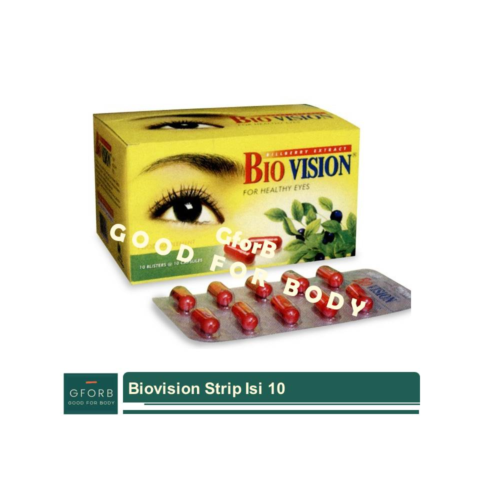 Biovision Vitamin Kesehatan Mata Strip Isi 10 Bio Vision Suplemen Bilberry Extract