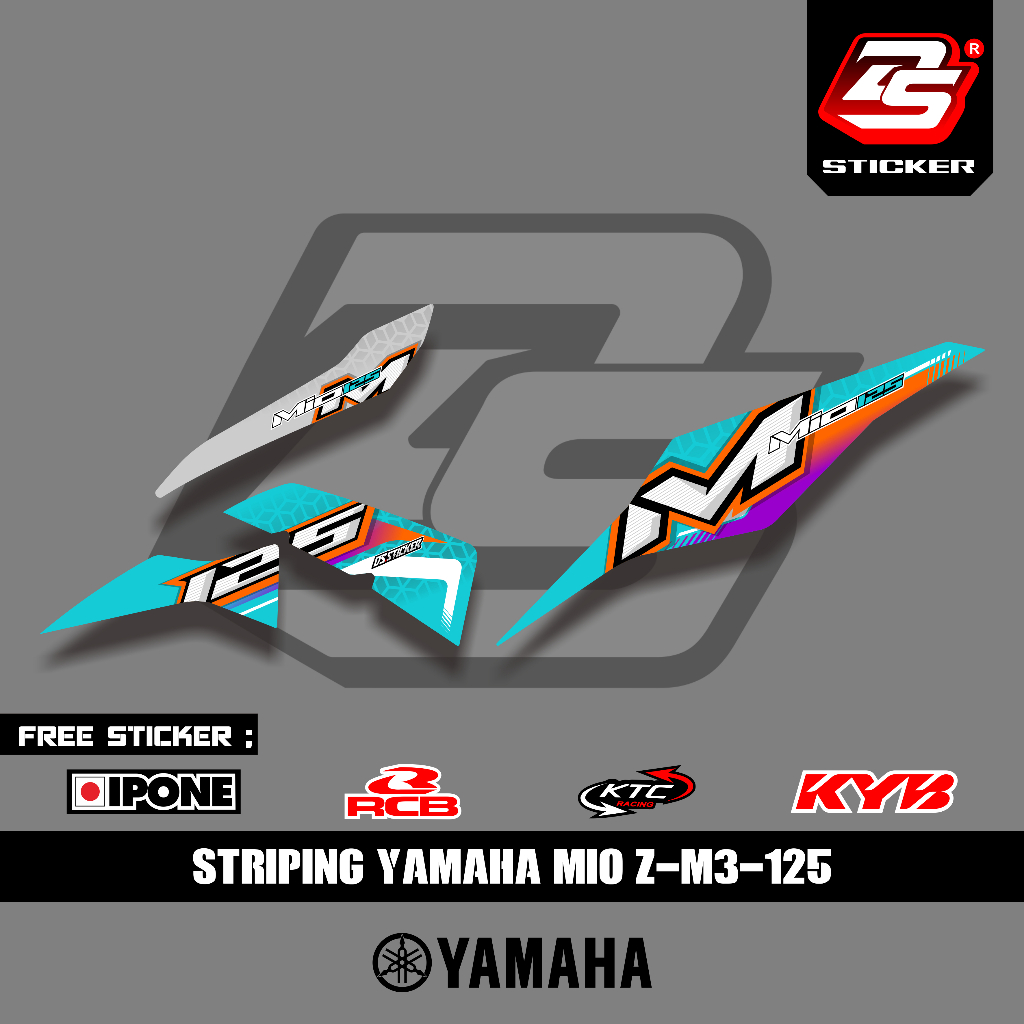 Stiker Mio M3/Z Decal Striping Standar Mio M3/125 Premium Racing / Stiker standar mio 125/M3 DS0005