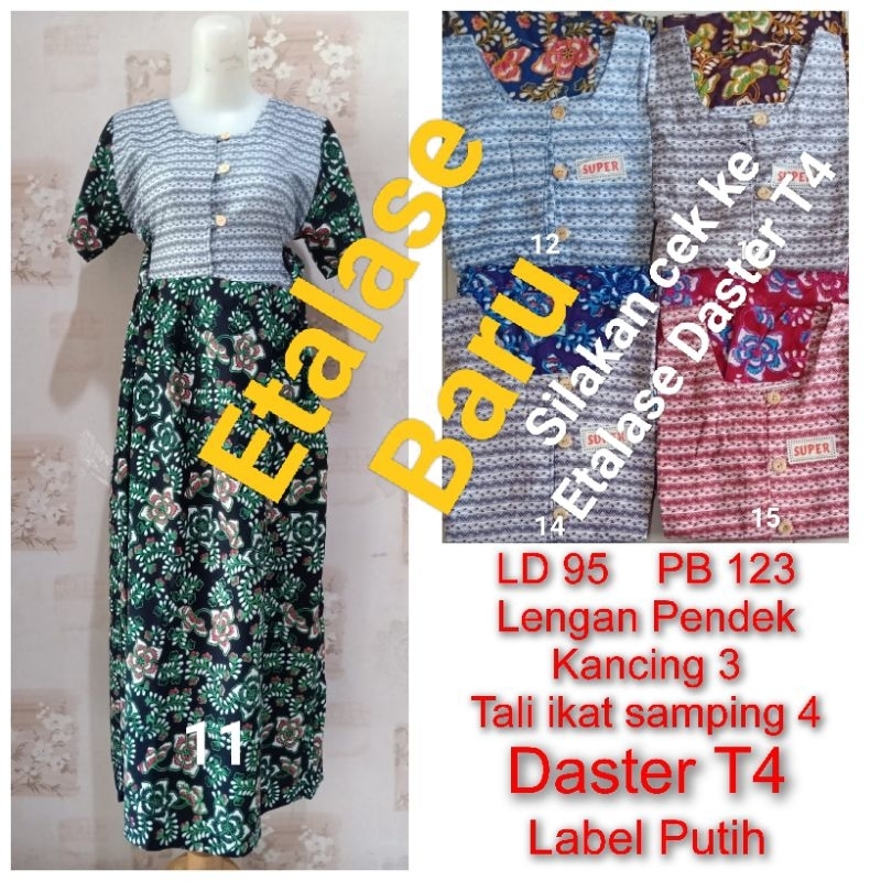 Daster Kalong Kencana Ungu Label Putih