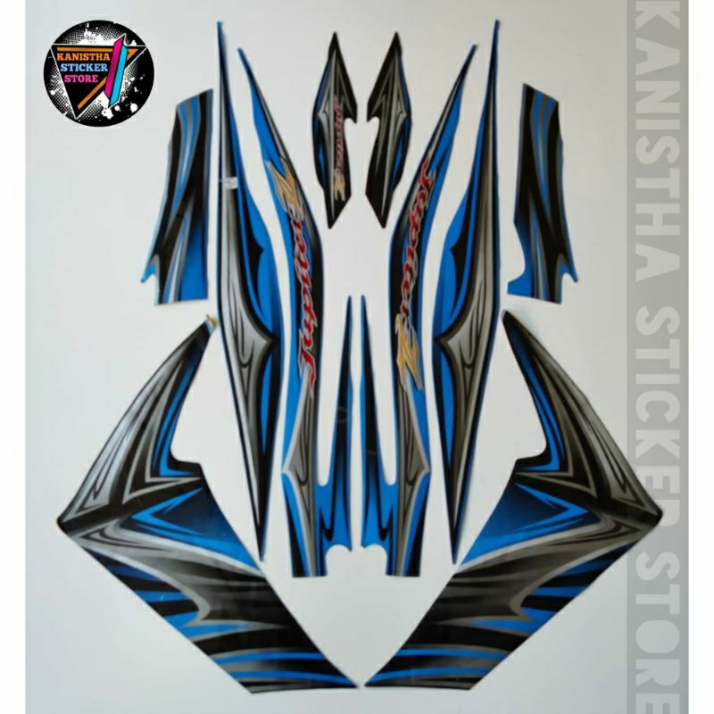 striping yamaha jupiter z 2011 hitam biru stiker lis body motor jupiter z terbaik