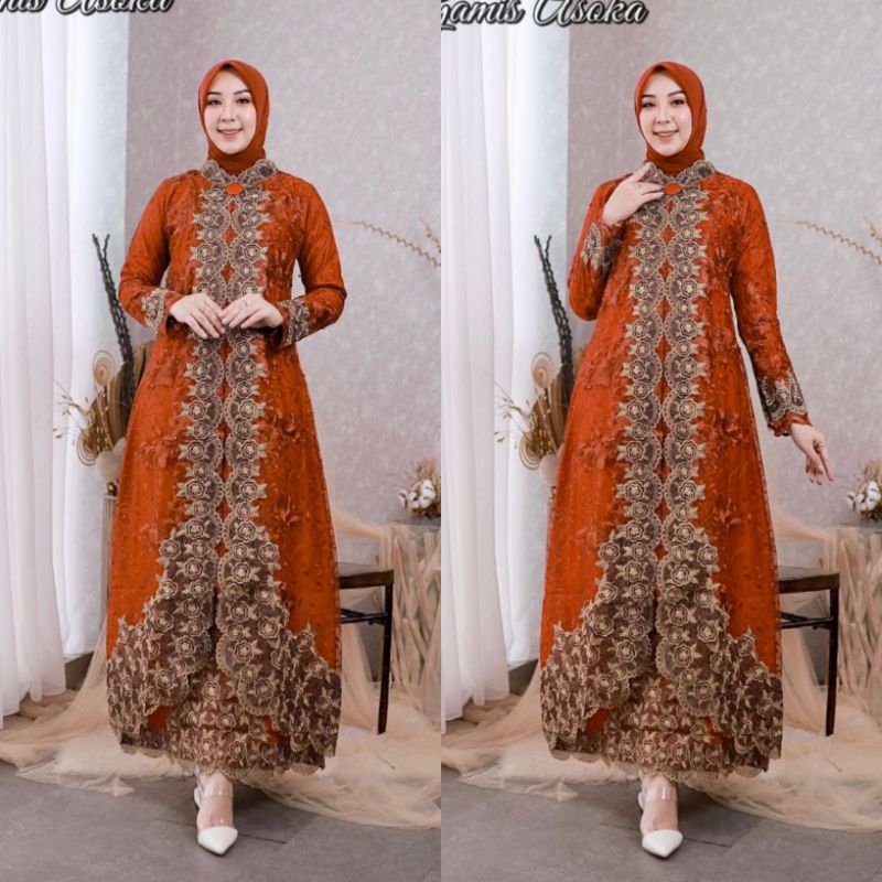 KEBAYA MODERN//UKURAN M-JUMBO(LD 120CM)GAMIS ASOKA // BAHAN TILLE BORDIR MUTIARA PREMIUM //SERAGAMAN KELUARGA//BAJU PESTA LAMARAN//BAJU LEBARAN//BAJU KONDANGAN//KEBAYA WISUDA//KEBAYA ORIGINAL//By Pelangi Jaya//MDHBROTHER