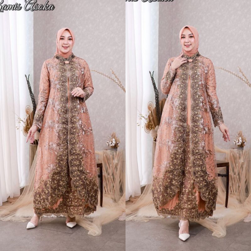 KEBAYA MODERN//UKURAN M-JUMBO(LD 120CM)GAMIS ASOKA // BAHAN TILLE BORDIR MUTIARA PREMIUM //SERAGAMAN KELUARGA//BAJU PESTA LAMARAN//BAJU LEBARAN//BAJU KONDANGAN//KEBAYA WISUDA//KEBAYA ORIGINAL//By Pelangi Jaya//MDHBROTHER