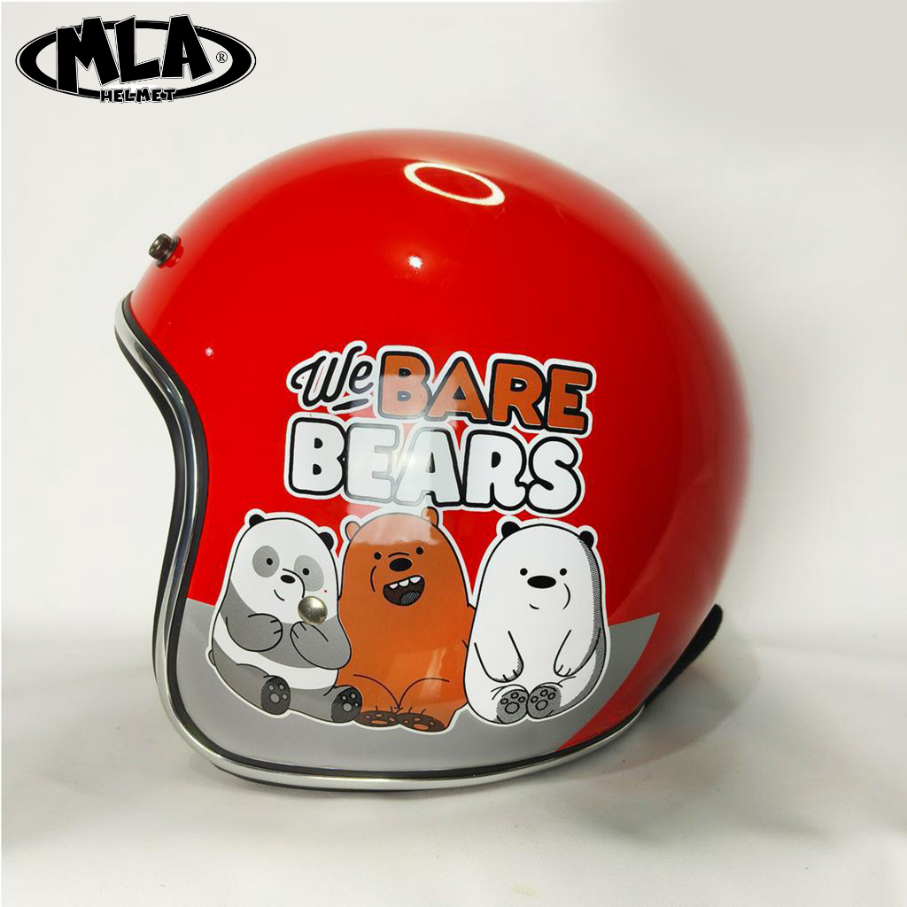 HELM BOGO PREMIUM / KBS RETRO BASIC BEAR BEARS -/HELM PRIA DAN WANITA DEWASA SNI