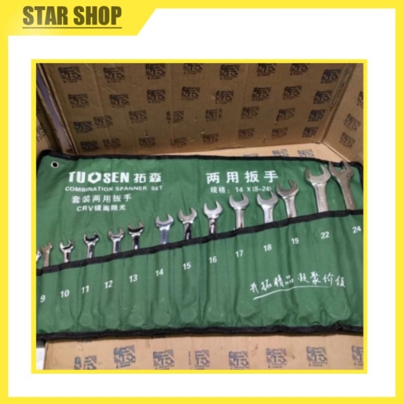 Kunci ring pas set 14pcs 8mm-24mm Tuosen