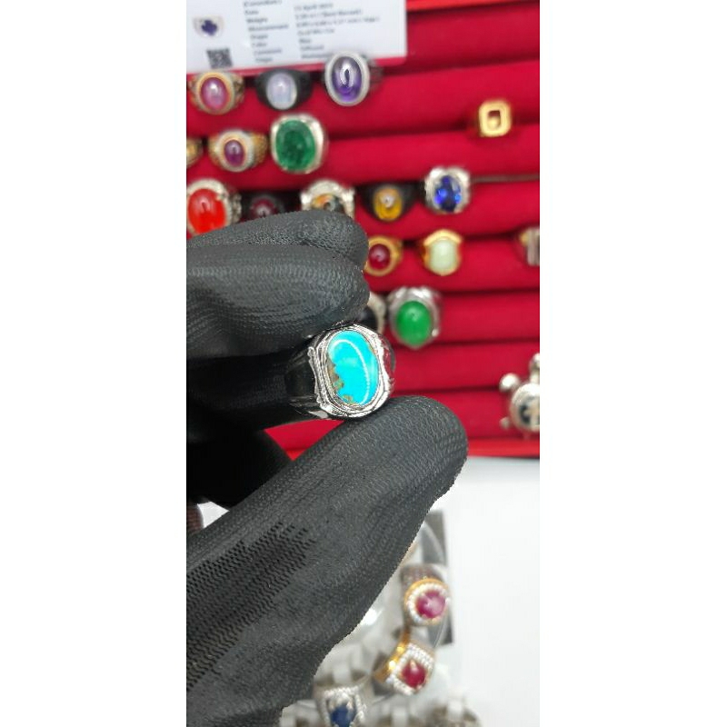 batu cincin pirus persia biru