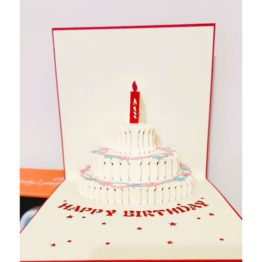 3D Birthday Cake Pop Up - BIRTHDAY CAKE - Kartu Ucapan 3 Dimensi