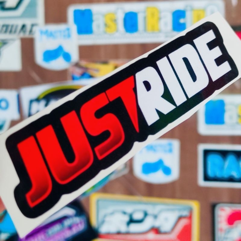 stiker just ride glossy