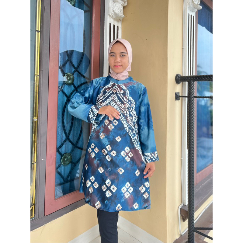 TUNIK JUMPUTAN PALEMBANG ASLI SUTRA SILK PRINT