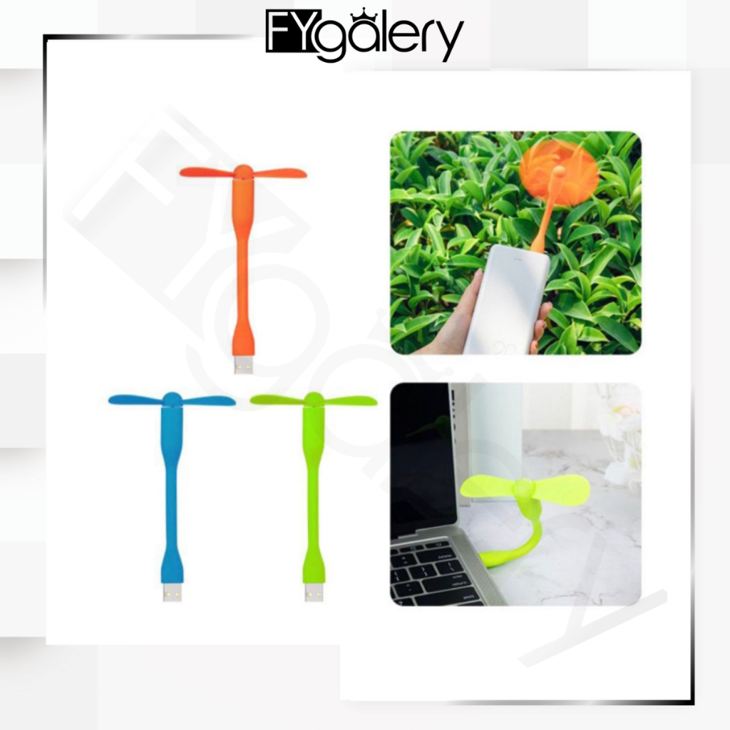 FYGALERY MFANUSB Kipas Angin USB Mini 2 Baling Flexibel / Portable Travel Fan Colok Powerbank Laptop CPU Kecil Warna