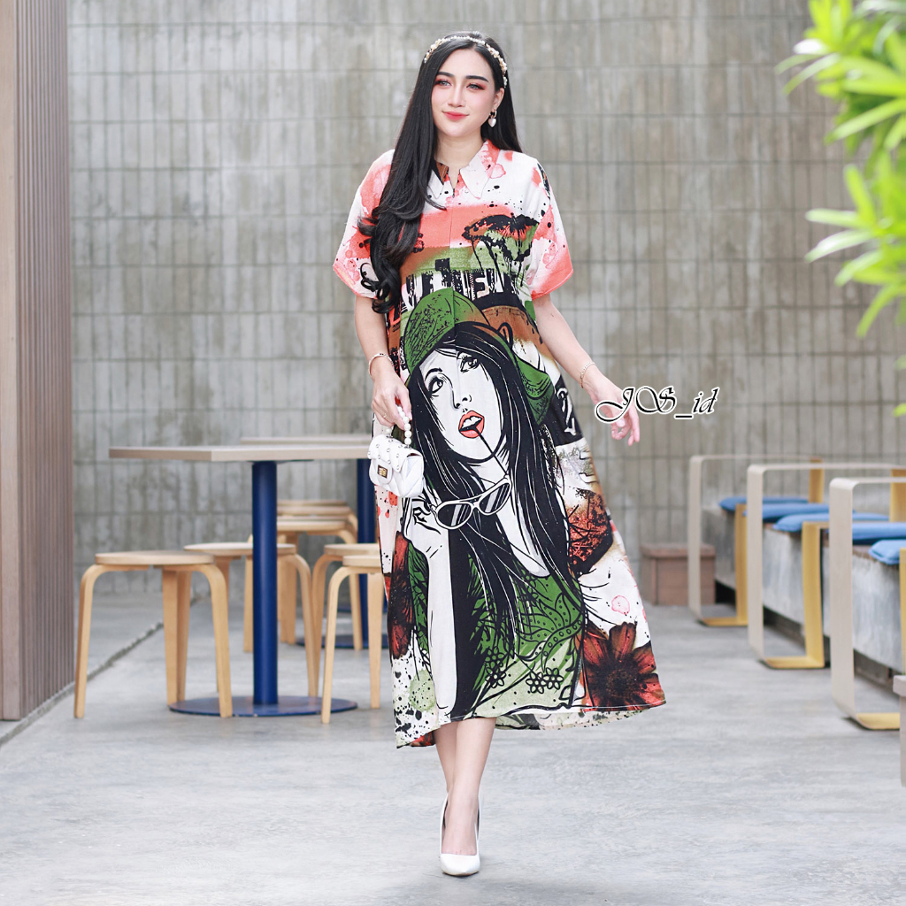 Daster Viral Terbaru Elisabet LD 120 Motif Kacamata Busui Risleting Depan Rayon Premium