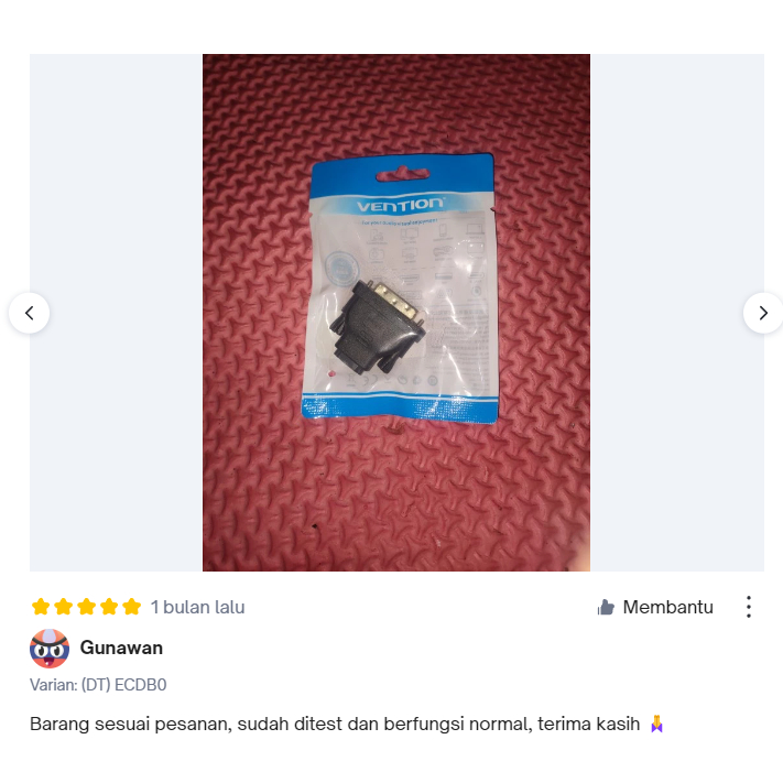 Vention Converter HDMI Female to DVi Female Adapter Komputer Monitor