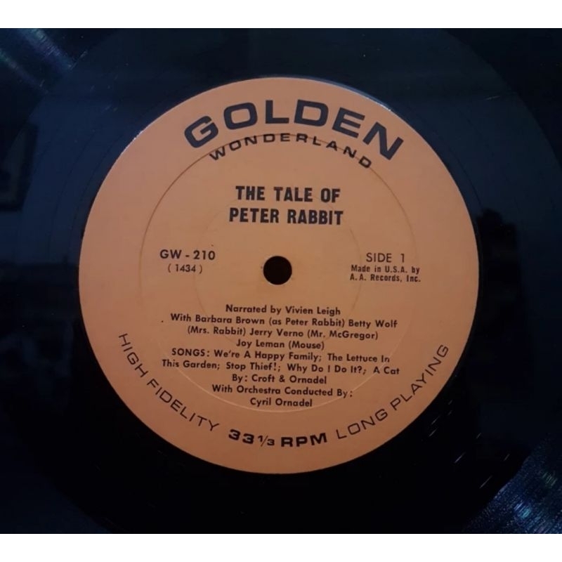 Vinyl Piringan Hitam 12 inch Vivien Leigh In The Tale Of Peter Rabbit