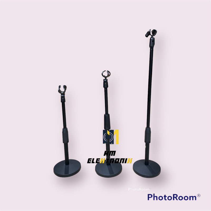 Stand Mic pendek / duduk kaki bulat
