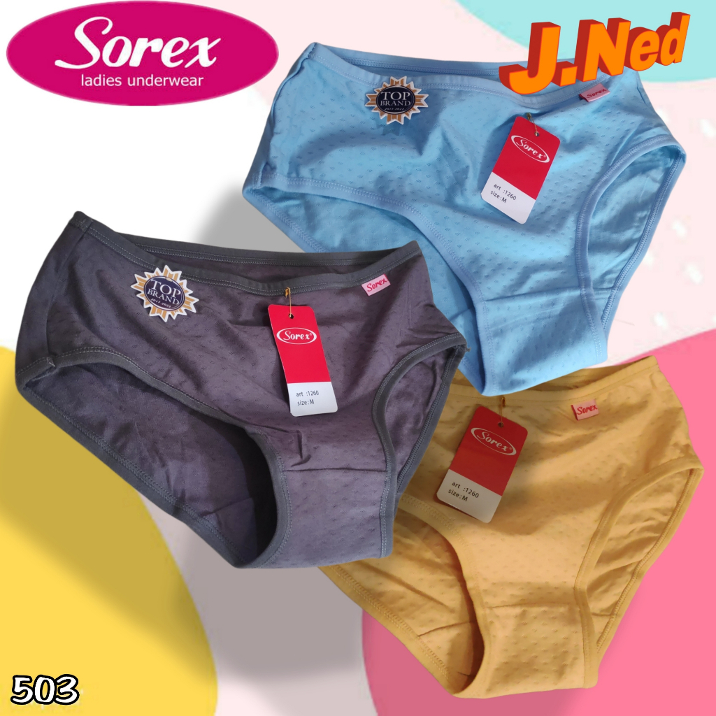 J503 CELANA DALAM WANITA SOREX BERPORI SIZE M - XXL