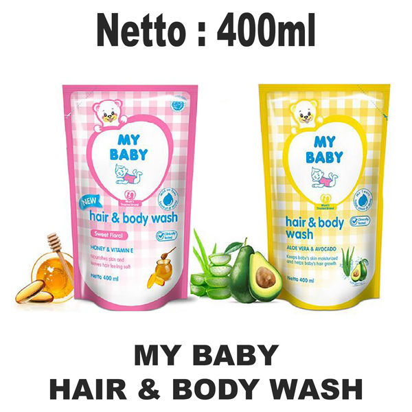 MY BABY Hair &amp; Body Wash Refill 400ml - Sabun Bayi &amp; Shampo Isi Ulang 2in1_Cerianti