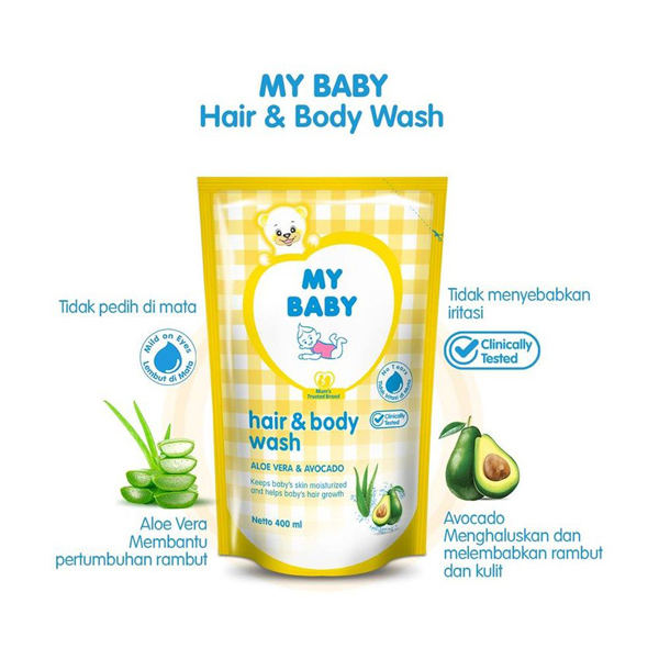 MY BABY Hair &amp; Body Wash Refill 400ml - Sabun Bayi &amp; Shampo Isi Ulang 2in1_Cerianti