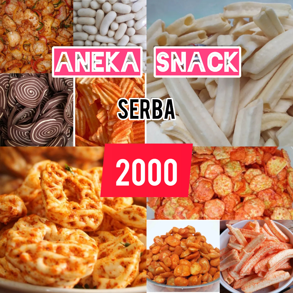 

Snack Makanan Ringan Serba 2000/ Snack Kiloan Murah/ Makanan Kiloan Murah Jajanan Snack