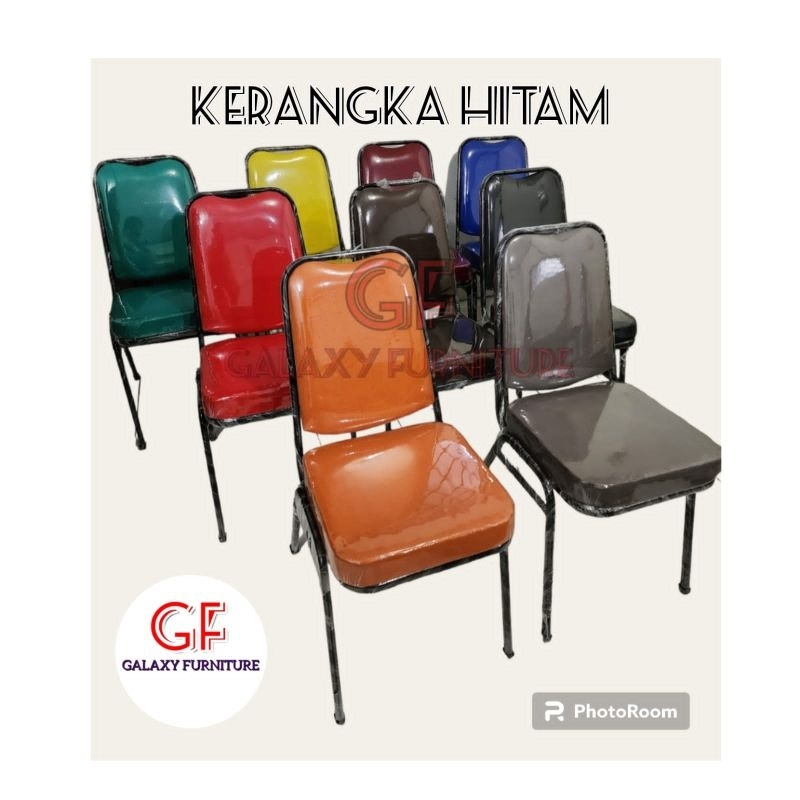 kursi susun kerangka hitam/kursi Coating hitam/kursi susun/kursi tenda