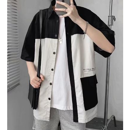 Kemeja premium terbaru 2023 REGULER lengan pendek polos Cotton D1E1 Unisex Formal putih Oversize Cas