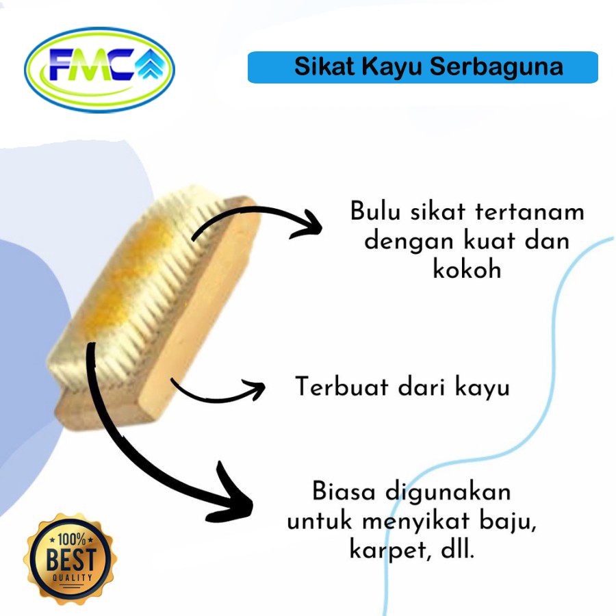 Sikat Cuci Baju Kayu Eterna Sikat Serbaguna Pembersih WC Lantai Toilet Bulu Lebat Anti Rontok