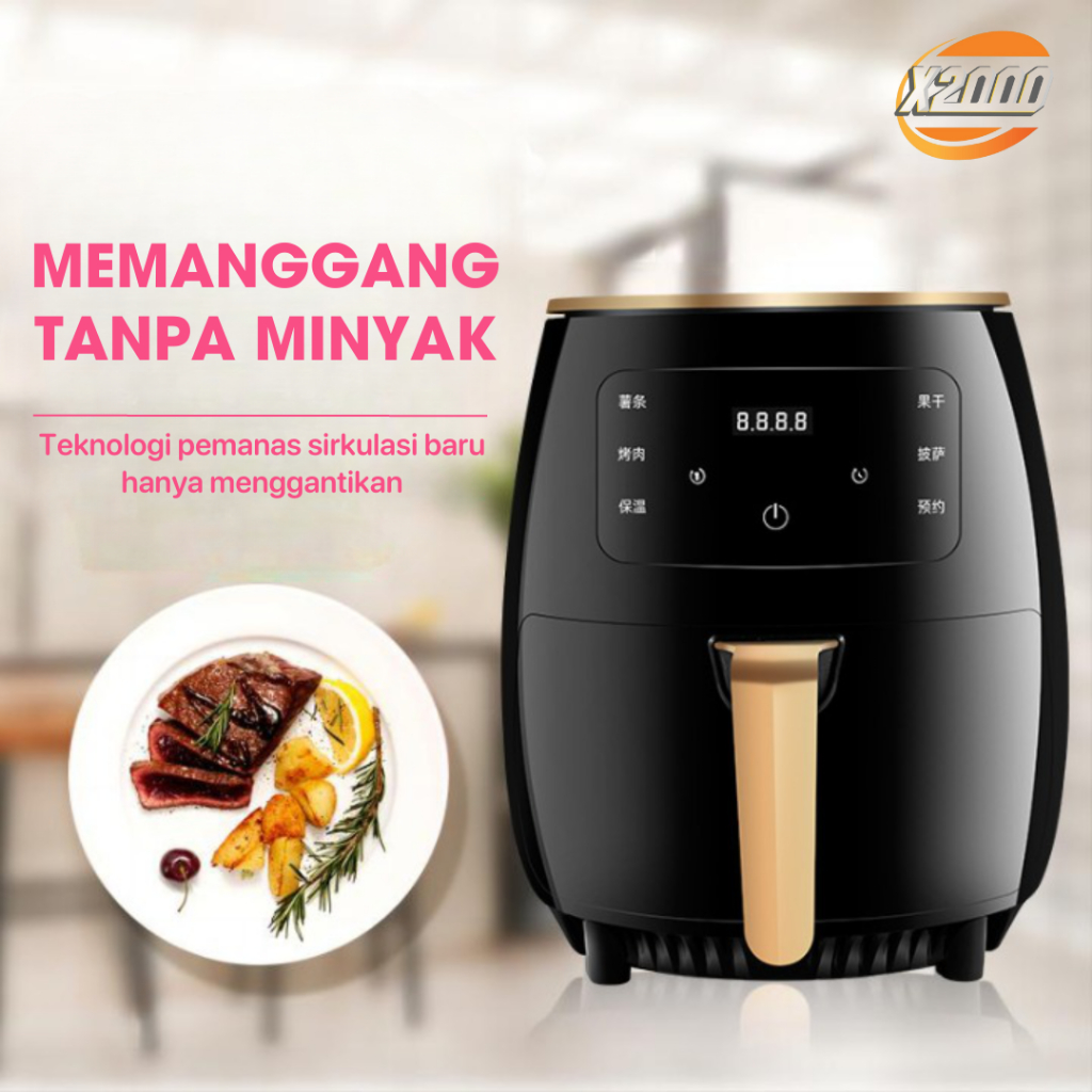 Air fryer 5L mesin penggoreng tanpa minya 1200watt kecepatan super super anti lengket bantu masak semua jenis masakan yang kamu suka