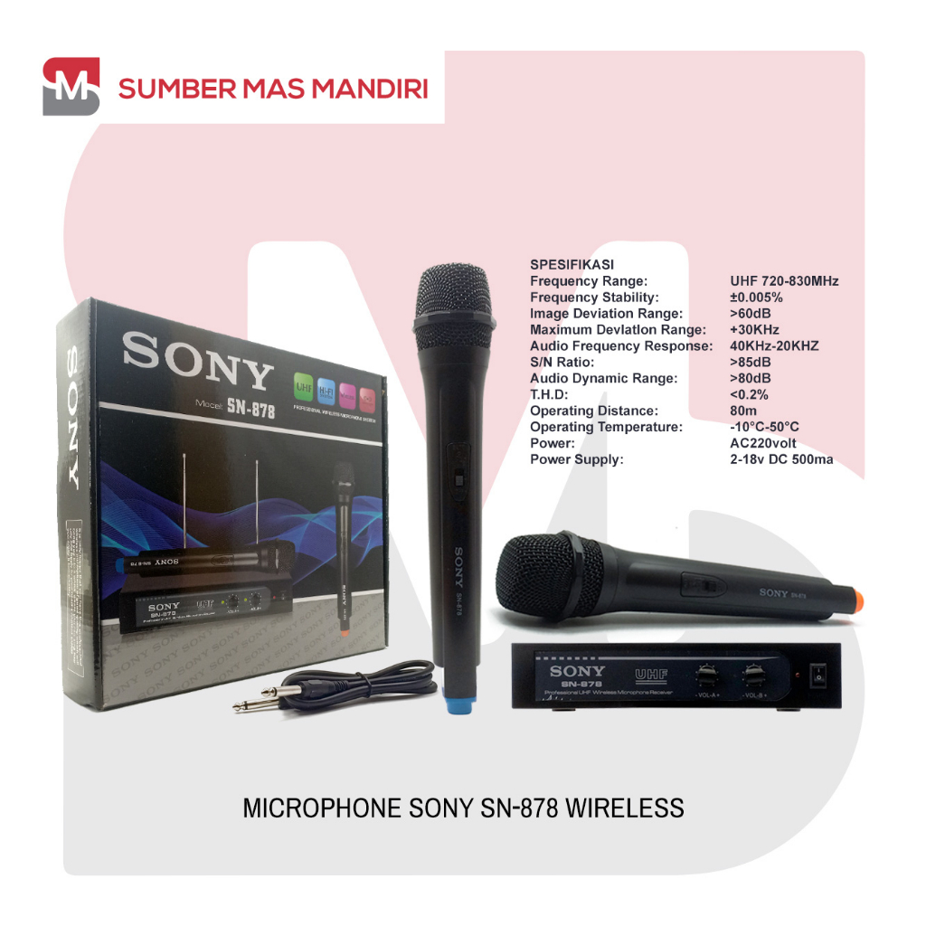 MICROPHONE WIRELESS SONY SN 878 / MIC TANPA KABEL SN878