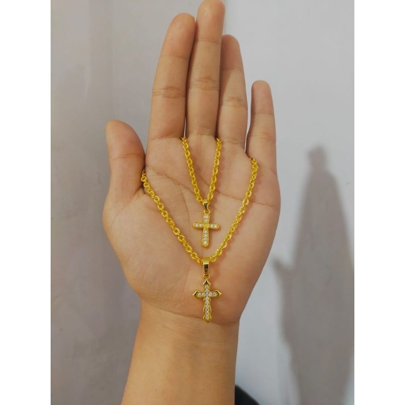 kalung liontin salib Cubic Zicron Premium Terlaris
