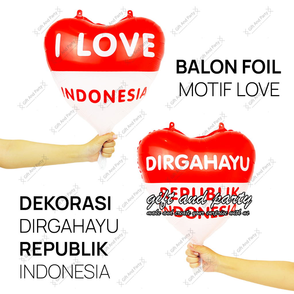 Balon Foil HUT RI / Balon Foil Love Dirgahayu / Balon Merah Putih