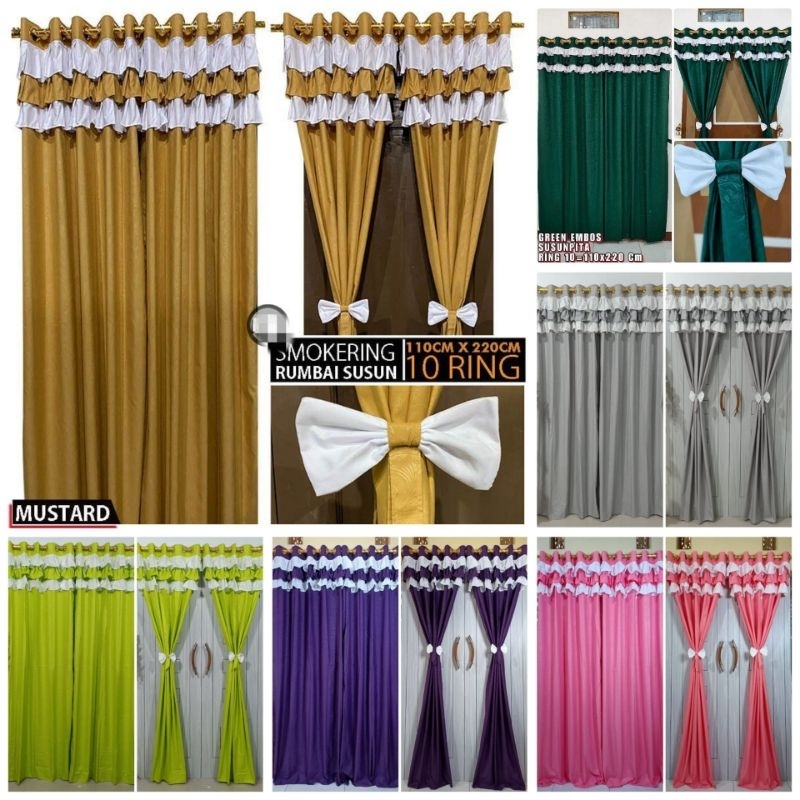 Gorden Smokering Rumbai Poni Embos Polos Warna Warni Best Seller