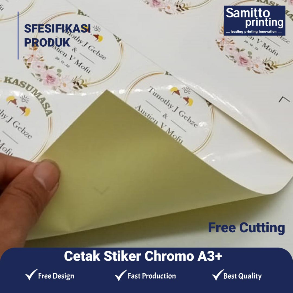 

Print Stiker Chromo BULAT/KOTAK A3+ Label Produk & OlShop
