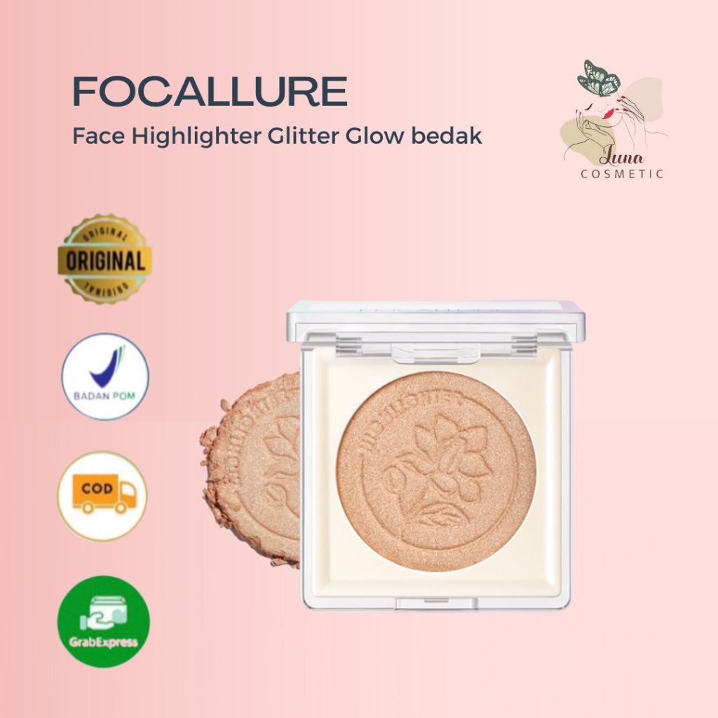 FOCALLURE Face Highlighter Glitter Glow bedak #JasmineMeetsRose