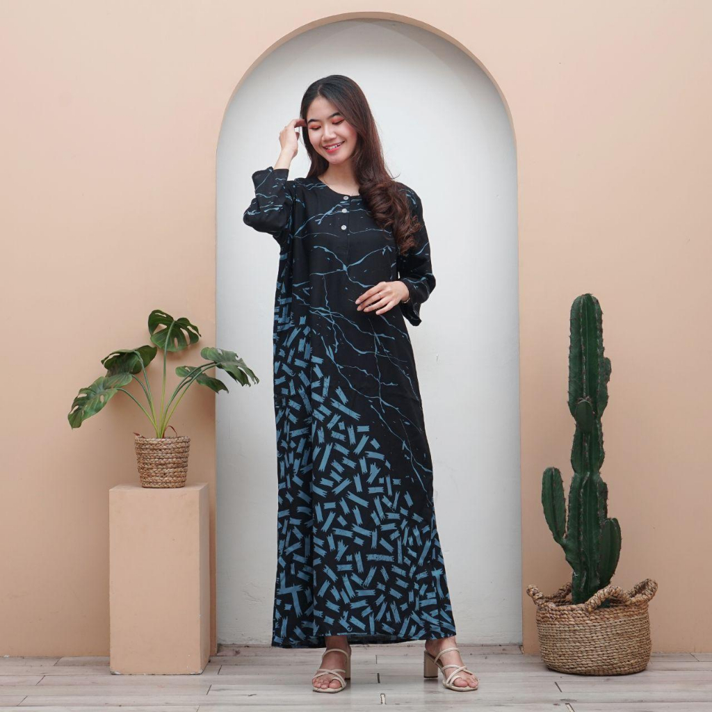 Longdress Batik OLIVIA daster santai busui Daster cantik daster kancing depan