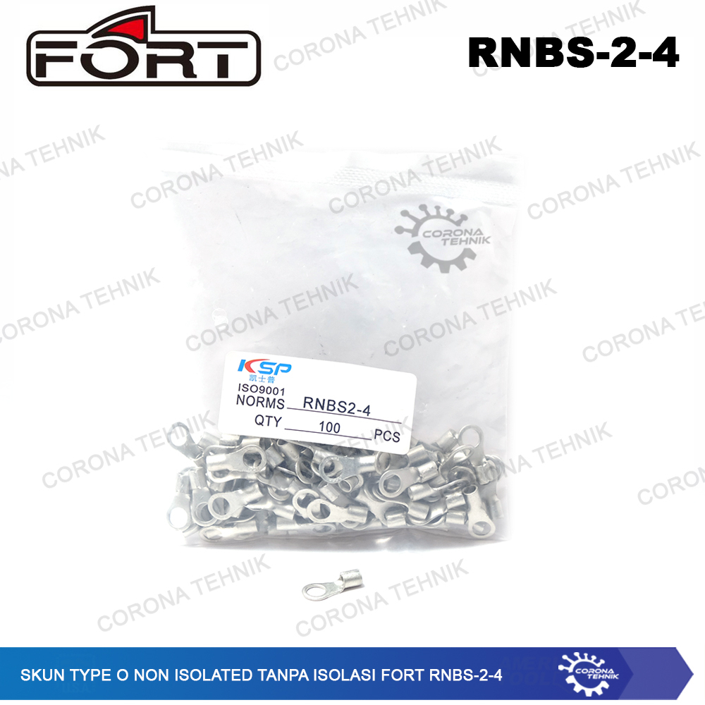 For Cable 1.25-2.5 mm Skun Type O Non Isolated Tanpa Isolasi FORT RNBS-2-4