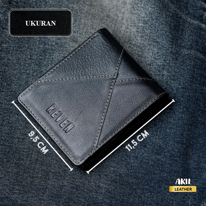 Dompet Lipat Kulit Pria Branded Reven Edmund Leather Wallet Bahan 100% Kulit Sapi Asli Original Premium Cowok Keren Terbaru