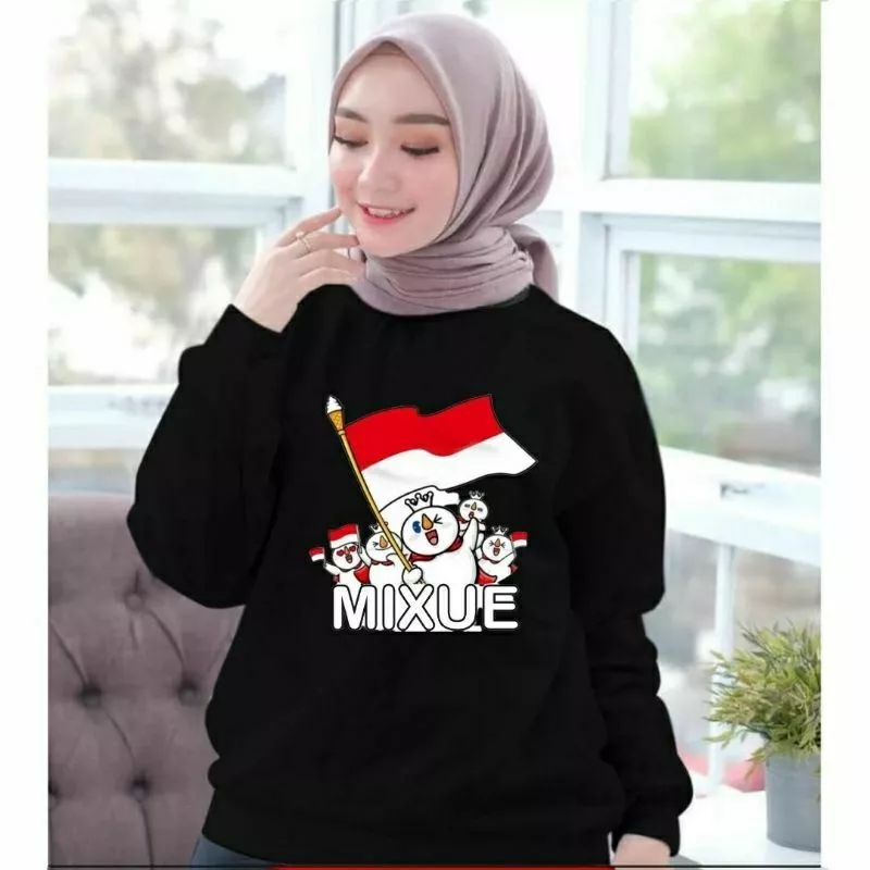 Baju Lengan Panjang Wanita MIXUE EDISI MERDEKA kaos Distro Keren/ kaos Terbaru dan Trendy