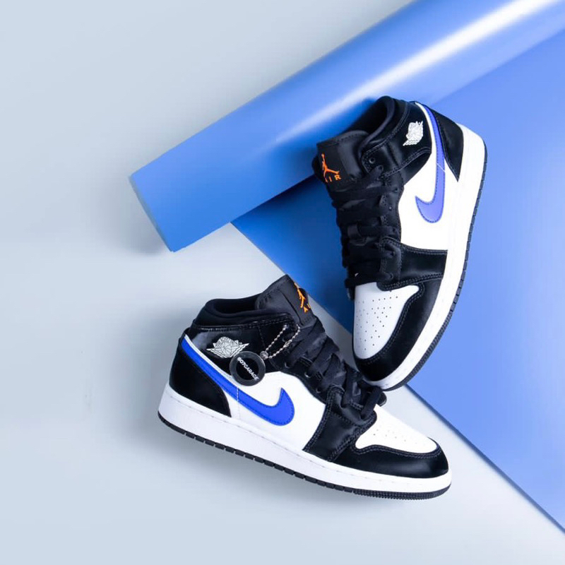 Air Jordan 1 Mid Black Racer Blue