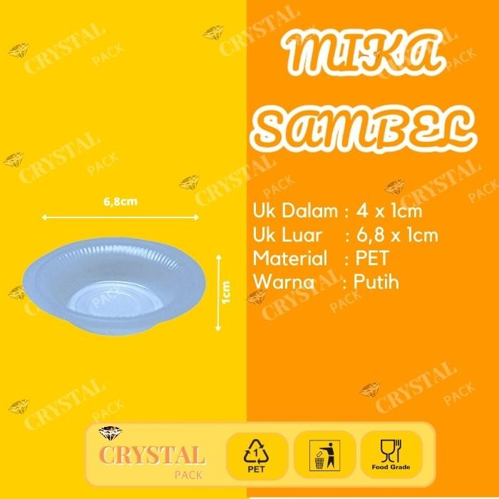 1 Dus Cup Tempat Sambel HI Wadah Tray Mika Sambal Saos Plastik Putih