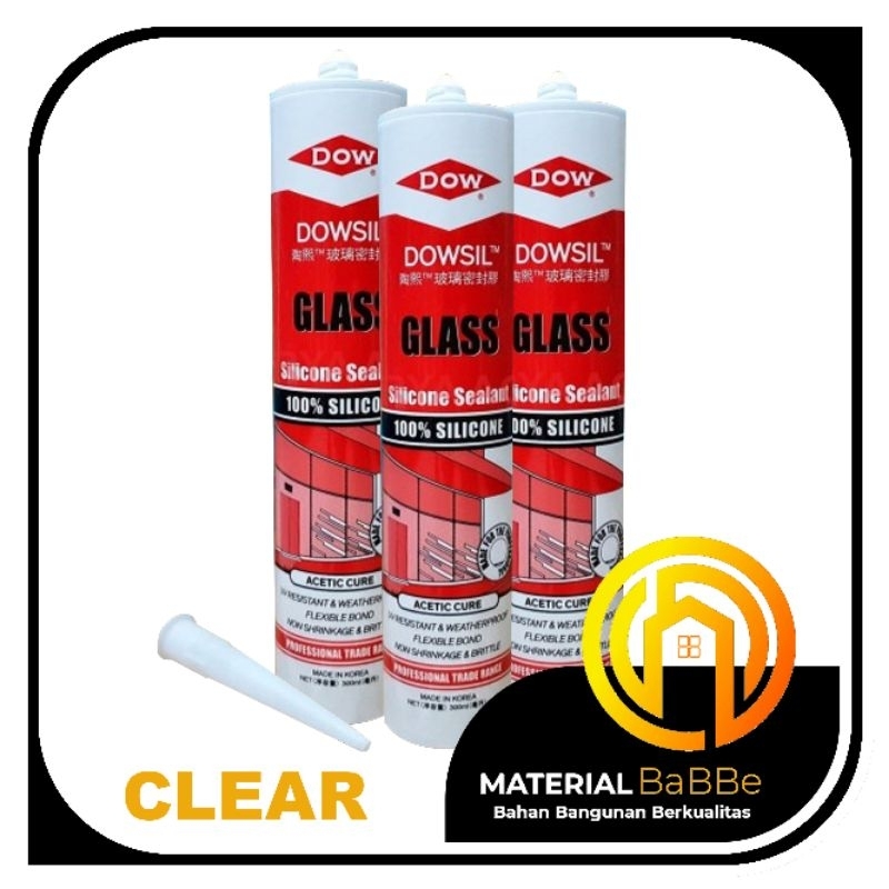 Lem Dowsil Glass Clear 300 ml | Lem Silikon Sealant Bening