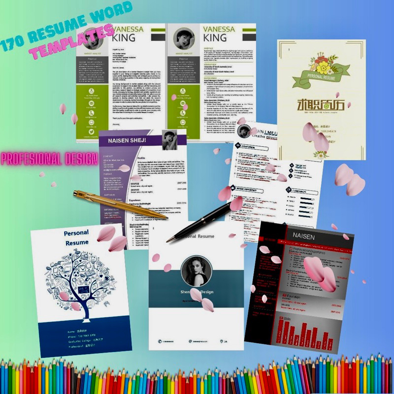 170 Desain CV Surat Lamaran Kerja Word Resume Template Editable