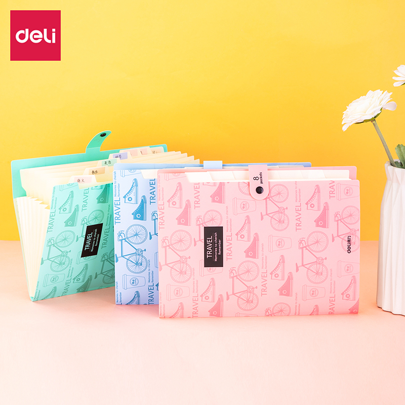 ELFYDO DELI025Expanding File / Map Folder Dokumen A4 8 Pocket Lucu Dengan Tab Index