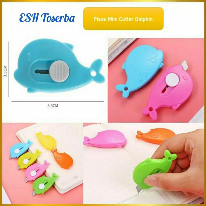 

Cutter Dolphin l Cutter Lipat Mini l Silet Warna Warni