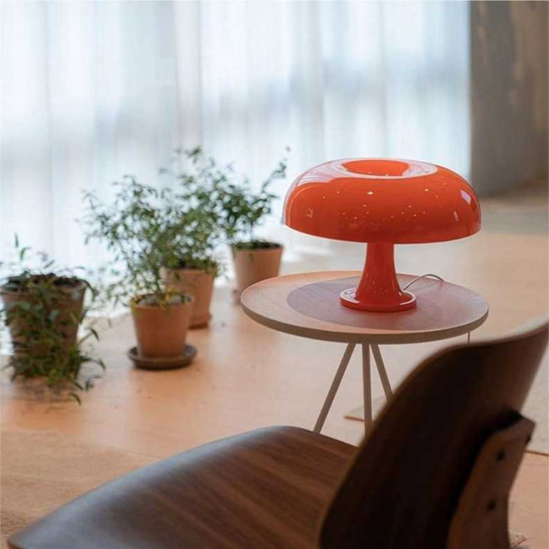 Lampu Meja Hias LED Mid Century Mushroom 4 LED 5W 3 in 1 Color Lampu Desain Unik Minimalis Temperatur Warna