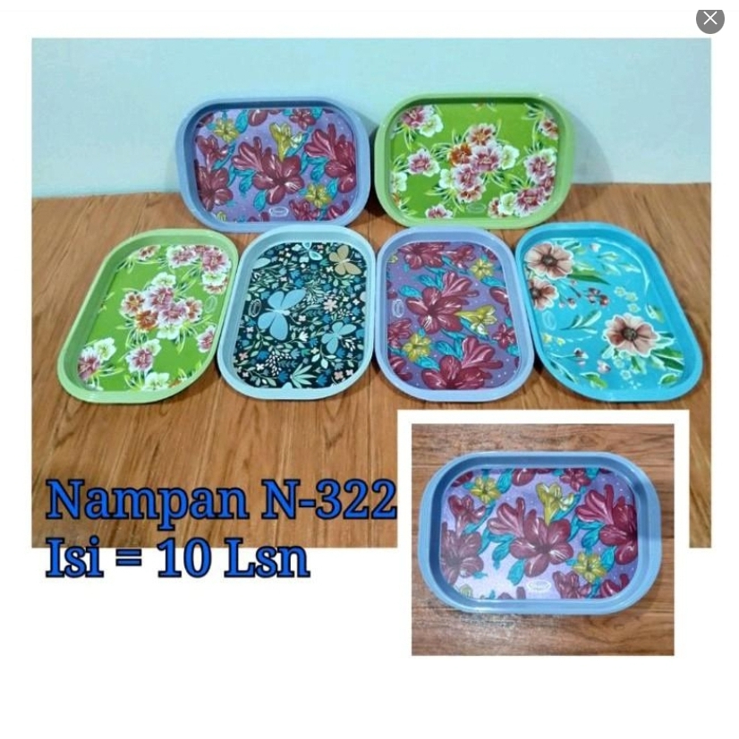2 PCS NAMPAN PLASTIK MOTIF BUNGA TEBAL