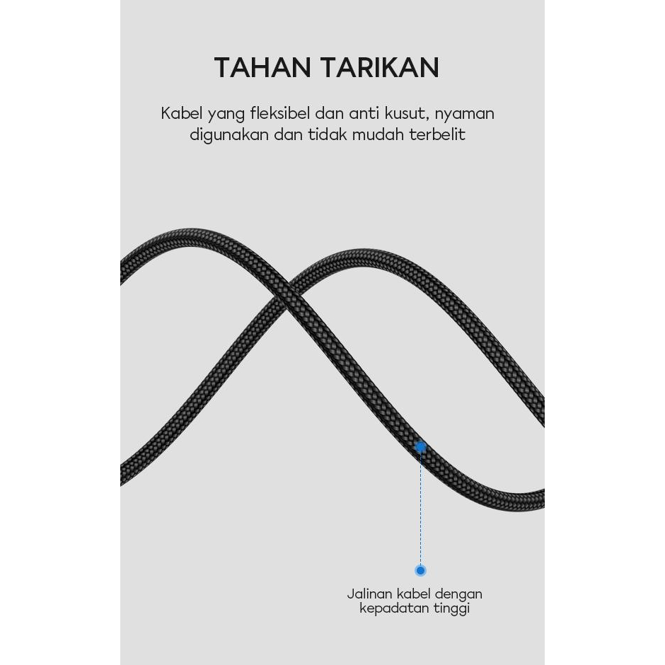 Vivan Kable Data Halo Micro USB/Type-C/Lightning 3A Quick Charge LED 100CM VDC100 Garansi Resmi 1 Tahun