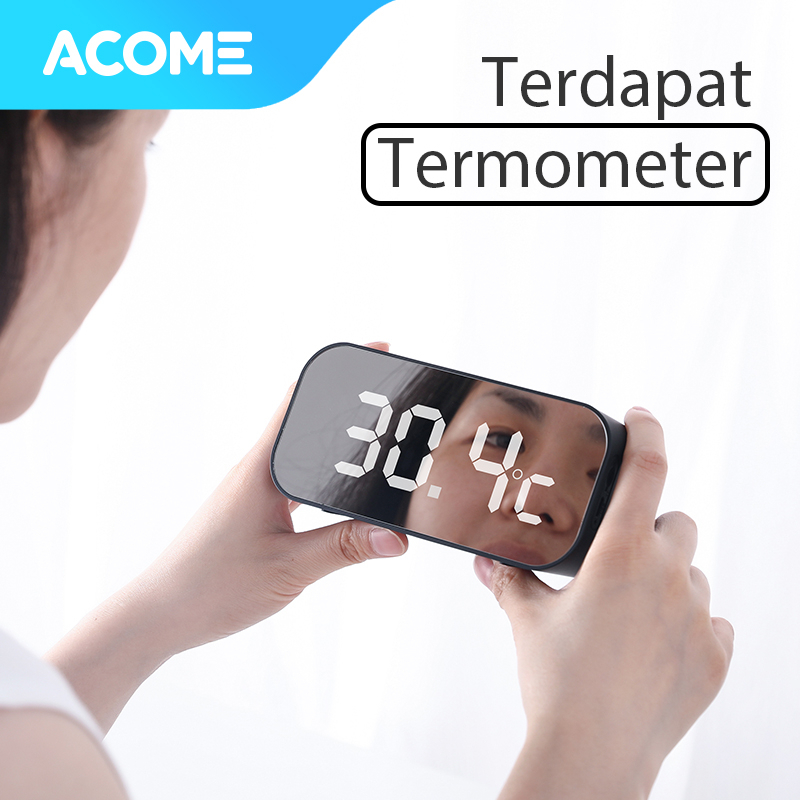 Acome Speaker Bluetooth 5.0 Jam Alarm LED Display Ultra Bass Garansi Resmi 1 Tahun A5