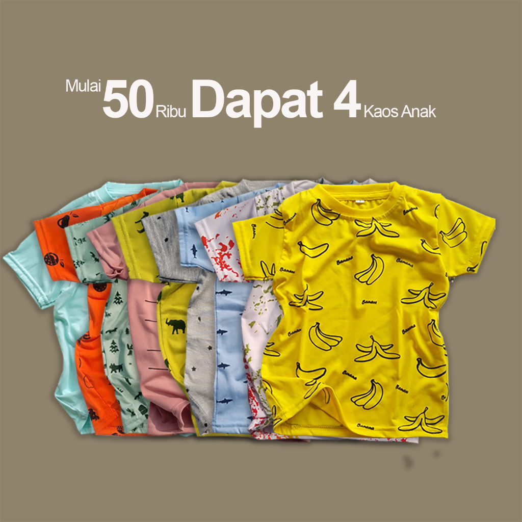 Kaos Anak Baju Atasan 50 Ribu/4 Pcs