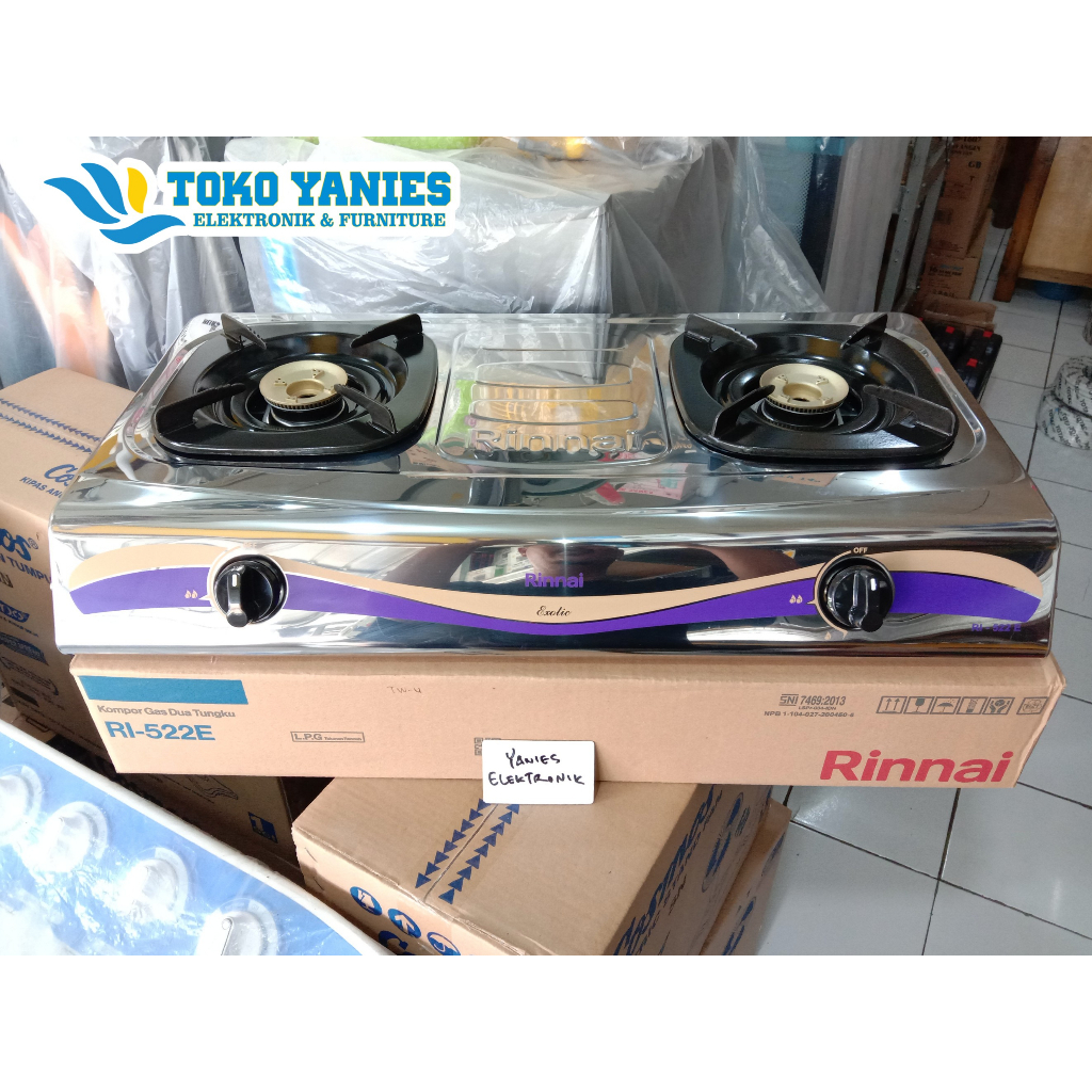 RINNAI RI - 522E stenlis kompor gas dua tungku